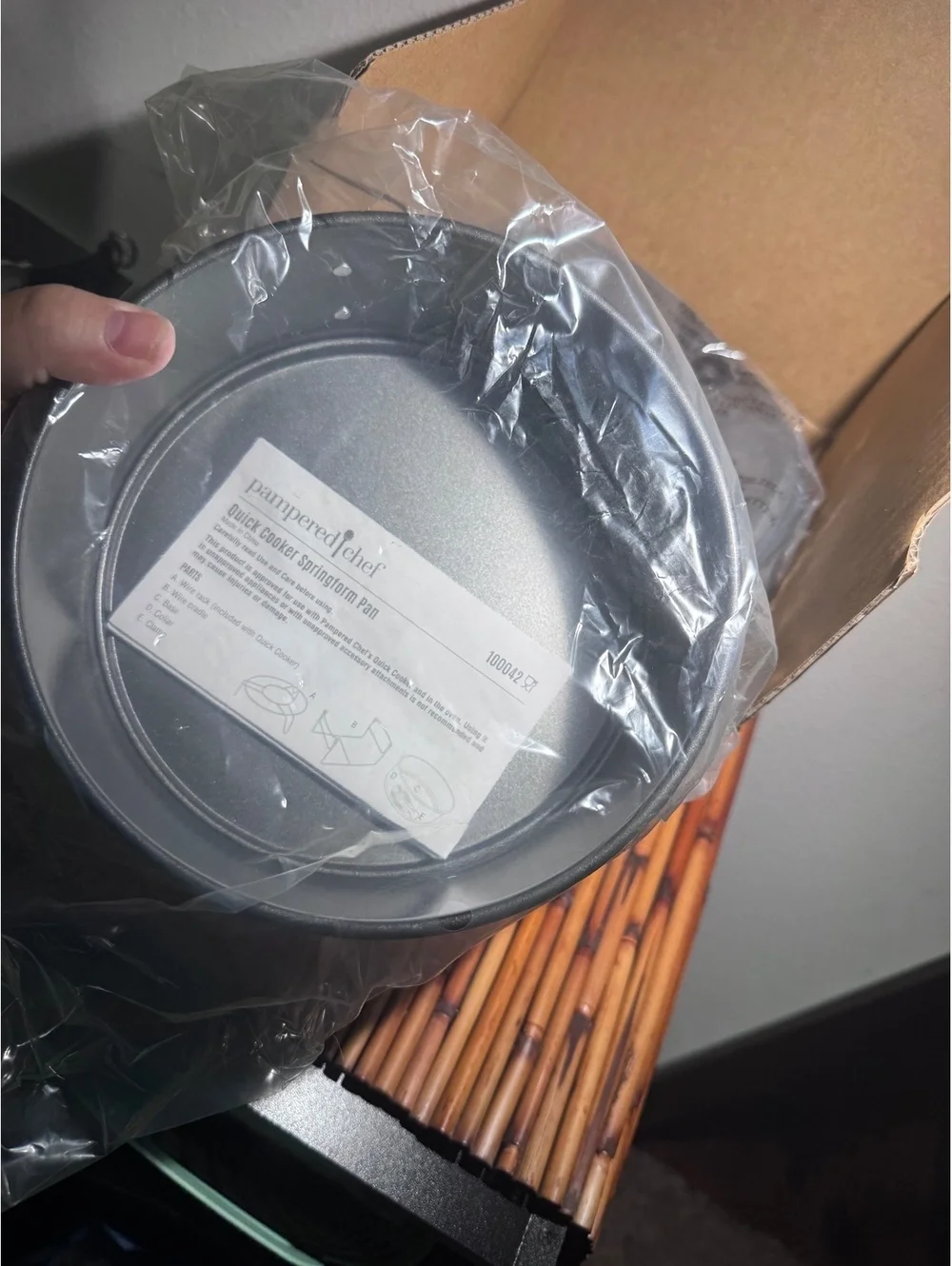Pampered Chef Quick Cooker Springform Pan 100042 New Open Box Rack Instructions
